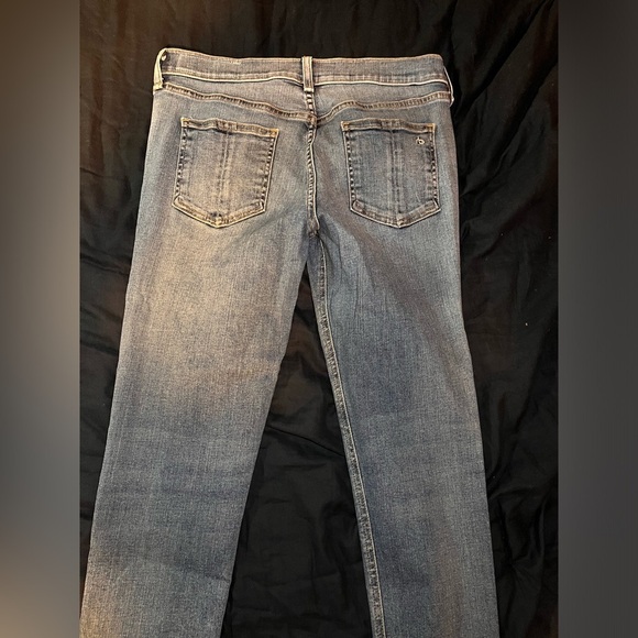 Rag & bone Nina Full Length Skinny Jeans in Levee Medium Wash with Raw Hem - Picture 8 of 10